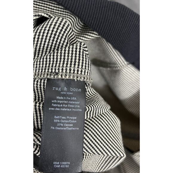 Rag & Bone Skinny Ankle Pants Black White Cropped Size 0 Herringbone Office - Picture 12 of 12